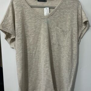 Staccato Women's Tan V-Neck Top